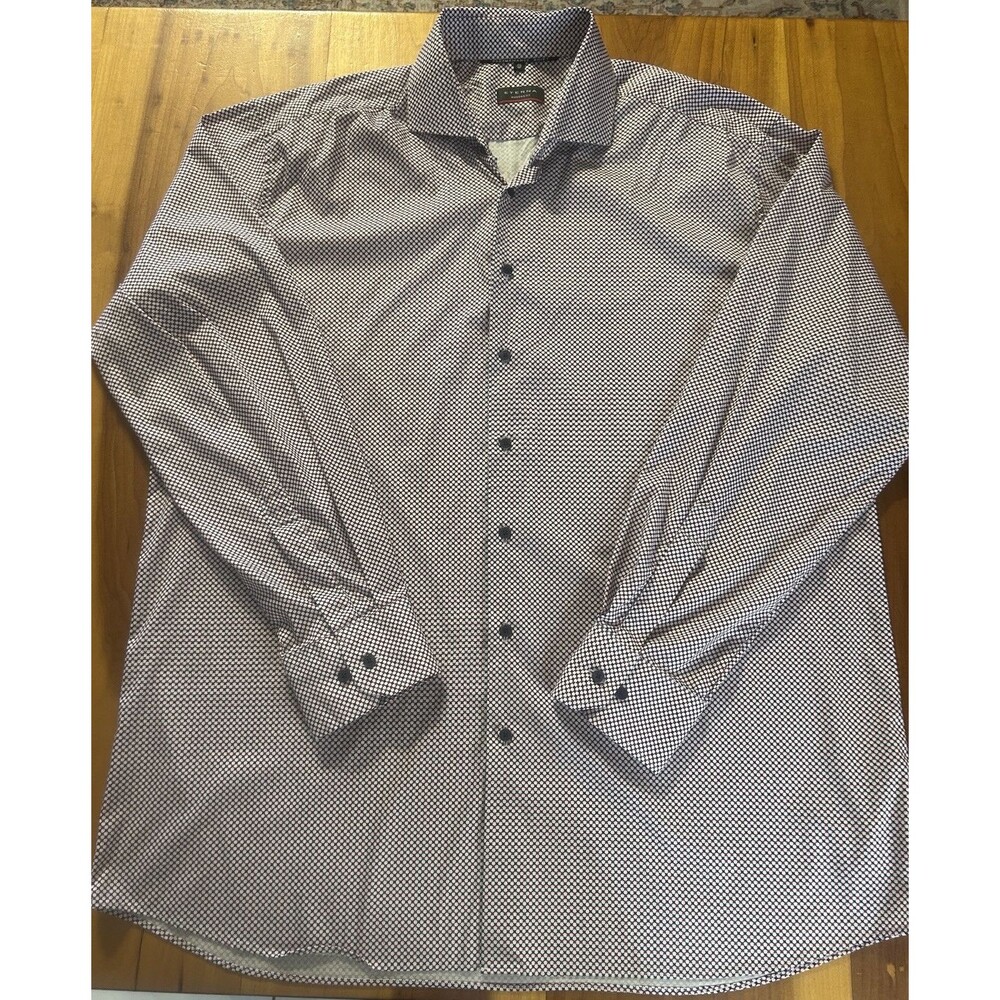 Eterna Men’s Modern Fit Performance Shirt Size 46/18 XXL. Button Up Long Sleeve